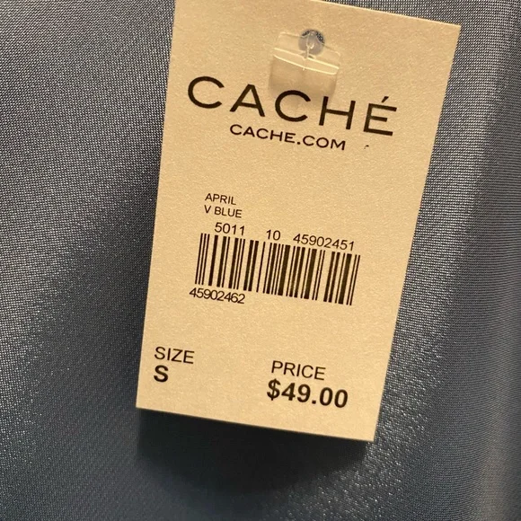 NWT Cache Satin Cowl Neck Blouse in Light Blue - Picture 2 of 3